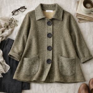 Willow Swing Jacket Sculptural Buttons Art to Wear Minimalist Made USA S